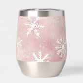 Rosa Weiße Winter Schneeflocken Weihnachten (Rückseite)