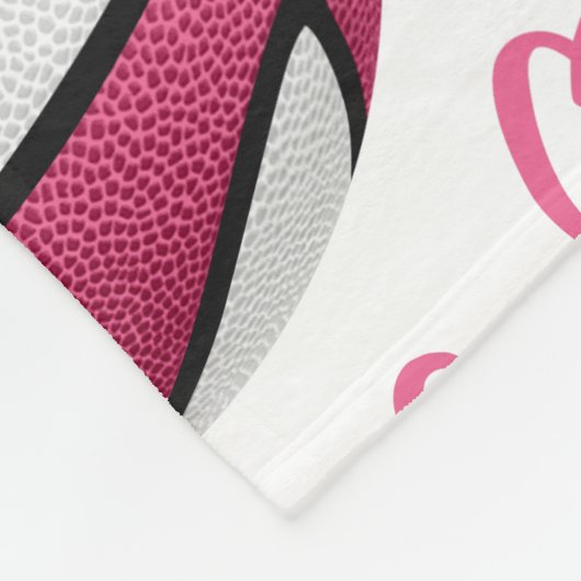 Rosa weißer Basketballplatz für Mädchen Fleecedecke (Ecke)