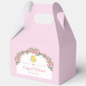 Rosa weißer Blumenbogen Chinesische Hochzeit Doppe Geschenkschachtel (Vorderseite)