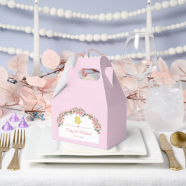 Rosa weißer Blumenbogen Chinesische Hochzeit Doppe Geschenkschachtel