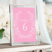 Rosa, weißer Blumenkranz, moderne böhmische Hochze Einladung