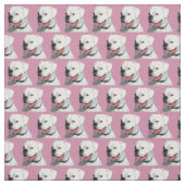 Rosa Weißer Boxhund mit Baumwollgewebe Stoff (Muster)