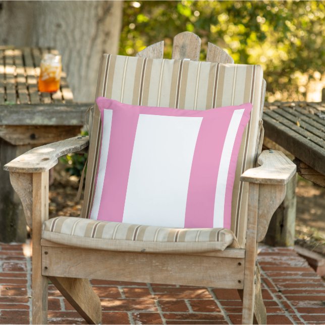 Rosa + Weißer Farbblock Kissen (Stuhl )