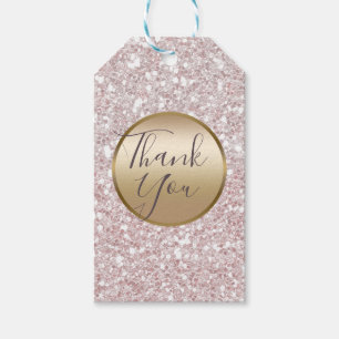 Rosa weißer Glitter & Gold moderne Glam-Partygesch Geschenkanhänger