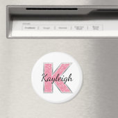 Rosa Weißer Glitzer Buchstabe K Magnet (In Situ (Geschirrspüler))