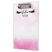 Rosa Weißer Glitzer Sparkassen Personalisiert Klemmbrett (Links)