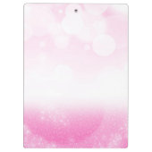 Rosa Weißer Glitzer Sparkassen Personalisiert Klemmbrett (Rückseite)