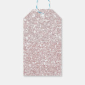 Rosa Weißer Glitzer und Gold Modernes Glam Gastges Geschenkanhänger (Rückseite)