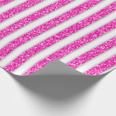 Rosa Weißer Glitzer Weihnachten Geschenkpapier (Ecke)