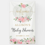 Rosa, weißer Goldkürbis, Babydusche Banner (Vertikal)