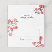 Rosa weißer Hochzeitstisch Platzkarte (Außenseite Aufgefaltet)