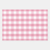 Rosa-weißer klassischer Gingham-Muster Geschenkpapier Set (Vorderseite)