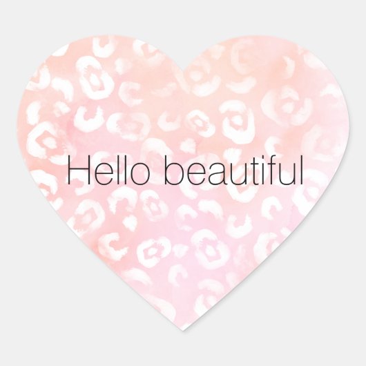 Rosa Weißer Leopard Gold Glitzer Herz-Aufkleber (Vorderseite)