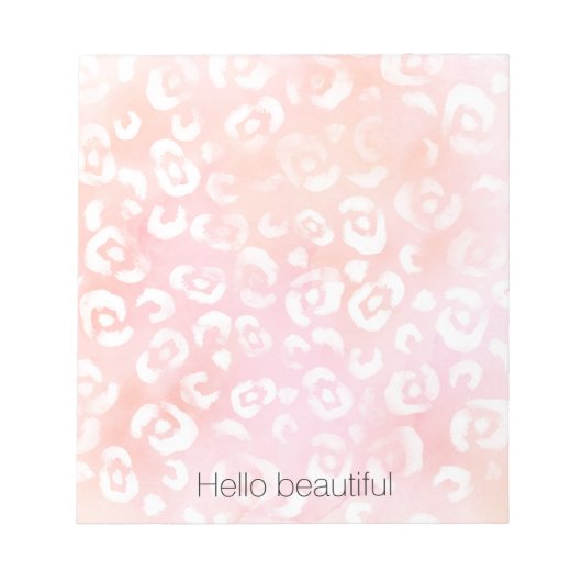 Rosa Weißer Leopard Gold Glitzer Notizblock (Vorderseite)