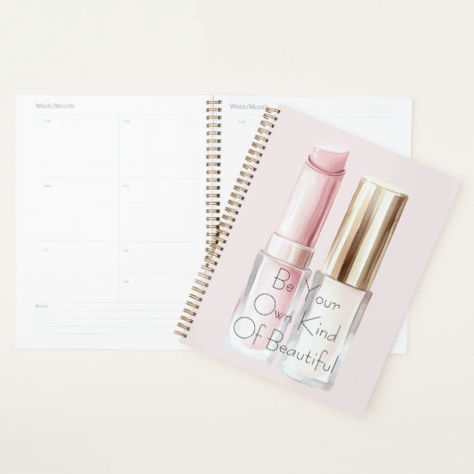 Rosa weißer Lippenstift Elfenbein Nagellack Planer (Anzeige)