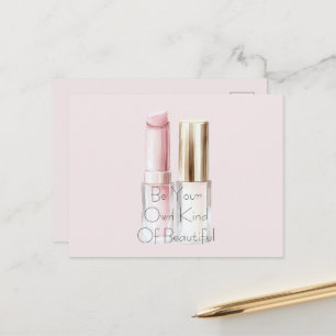 Rosa weißer Lippenstift Elfenbein Nagellack Postkarte