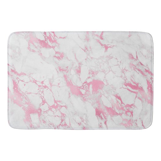 Rosa weißer Marmor Badematte (Vorderseite)