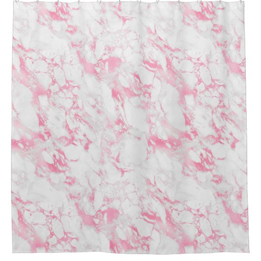 Rosa weißer Marmor Duschvorhang (Vorderseite)