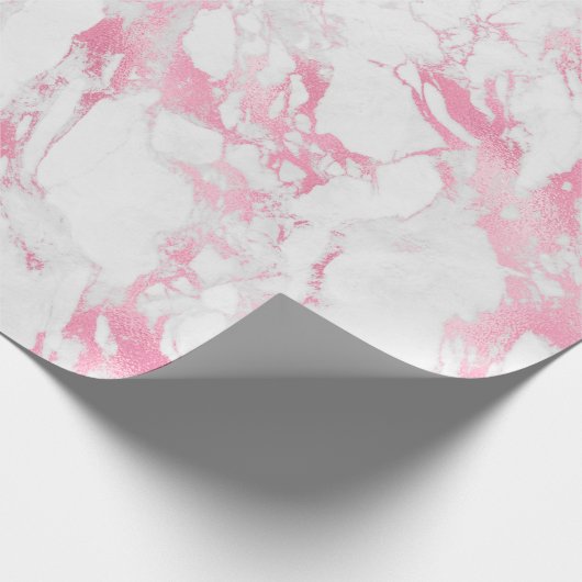 Rosa weißer Marmor Geschenkpapier (Ecke)