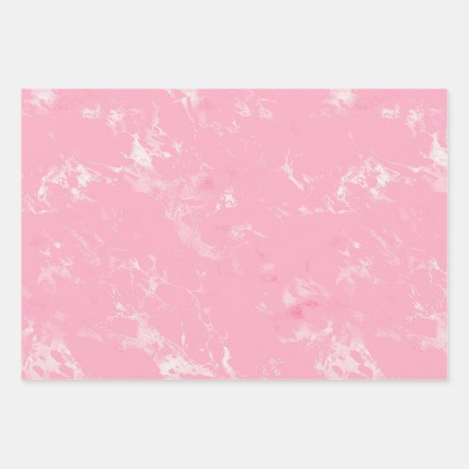 Rosa weißer Marmor Geschenkpapier Set (Vorderseite 3)