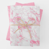 Rosa weißer Marmor Geschenkpapier Set (Beispiel)