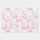 Rosa weißer Marmor Geschenkpapier Set (Vorderseite)