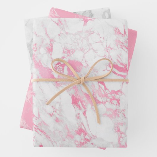 Rosa weißer Marmor           Geschenkpapier Set (Beispiel)