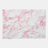 Rosa weißer Marmor Geschirrtuch (Horizontal)