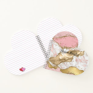 Rosa weißer Marmor Gold Glitter Notizblock
