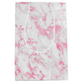 Rosa weißer Marmor Mittlere Geschenktüte (Vorderseite)