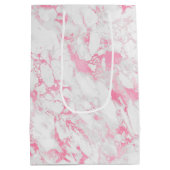 Rosa weißer Marmor Mittlere Geschenktüte (Rückseite)