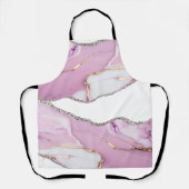 Rosa weißer Marmor Schürze (Vorderseite)