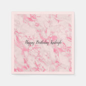 Rosa weißer Marmor Serviette (Vorderseite)