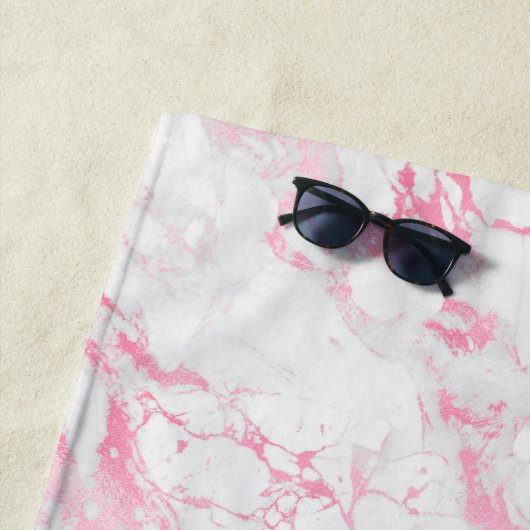 Rosa weißer Marmor Strandtuch (Beispiel)