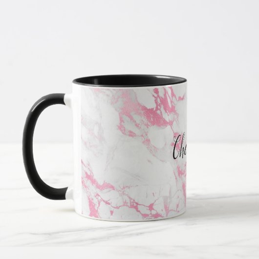 Rosa weißer Marmor Tasse (Links)