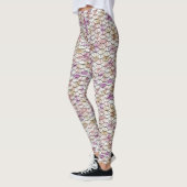 Rosa weißer Meerjungfrau-Skala-Druck Leggings (Links)