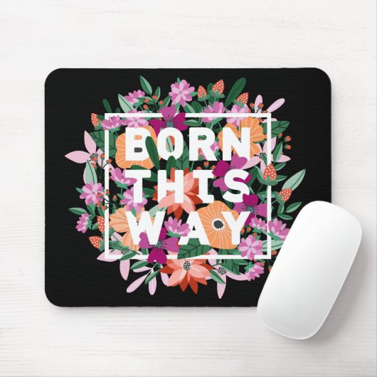 Rosa weißer Orangenblumen Lesben Mousepad (Mit Mouse)