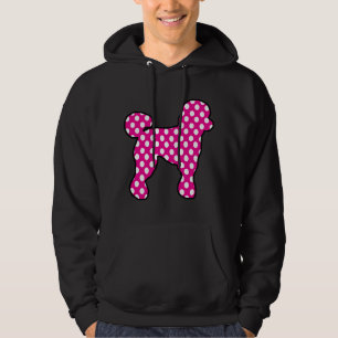 Rosa-weißer Pudel mit Punkten für 50er Sock-Hop D Hoodie
