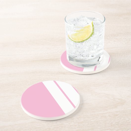 Rosa Weißer Sandstein Drink Untersetzer (Seite)