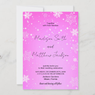 Rosa weißer Schnee Hochzeitseinladungen Einladung
