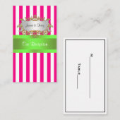 Rosa, weißer Streifen, grüne Linde, Platzkarte (Vorne/Hinten)