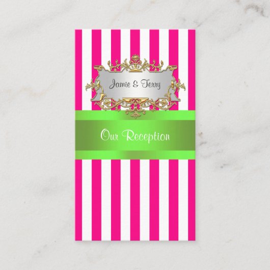 Rosa, weißer Streifen, grüne Linde, Platzkarte (Vorderseite)