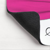 Rosa, weißer und schwarzer Damast Mousepad (Ecke)