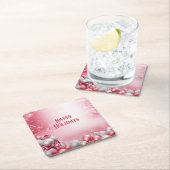 Rosa Weißer Weihnachtsball Untersetzer (Vor Ort)