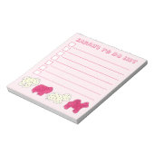 Rosa Weißer Zirkus Zoo Tierkrebse zu erledigen Notizblock (Rotiert)