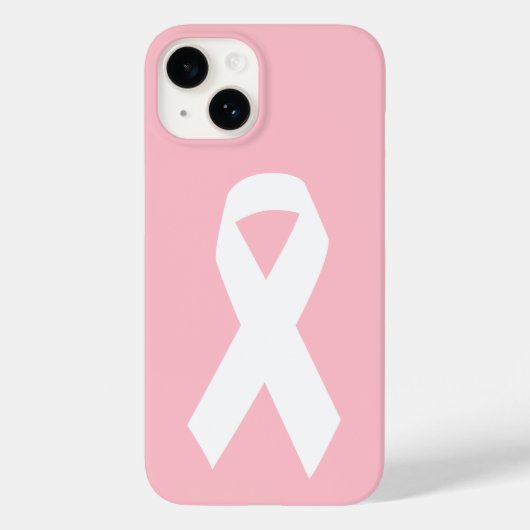 Rosa-weißes Bewusstseinsband Case-Mate iPhone Hülle (Rückseite)