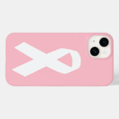 Rosa-weißes Bewusstseinsband Case-Mate iPhone Hülle (Rückseite (Horizontal))