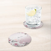 Rosa weißes Blumenpapier Untersetzer (Vor Ort)