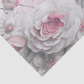 Rosa weißes Blumenzwirn Seidenpapier (Detail)