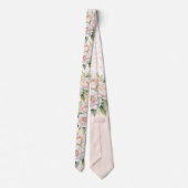 Rosa weißes Botanisches Rosenbraut Hochzeitsgroom Krawatte (Rückseite)